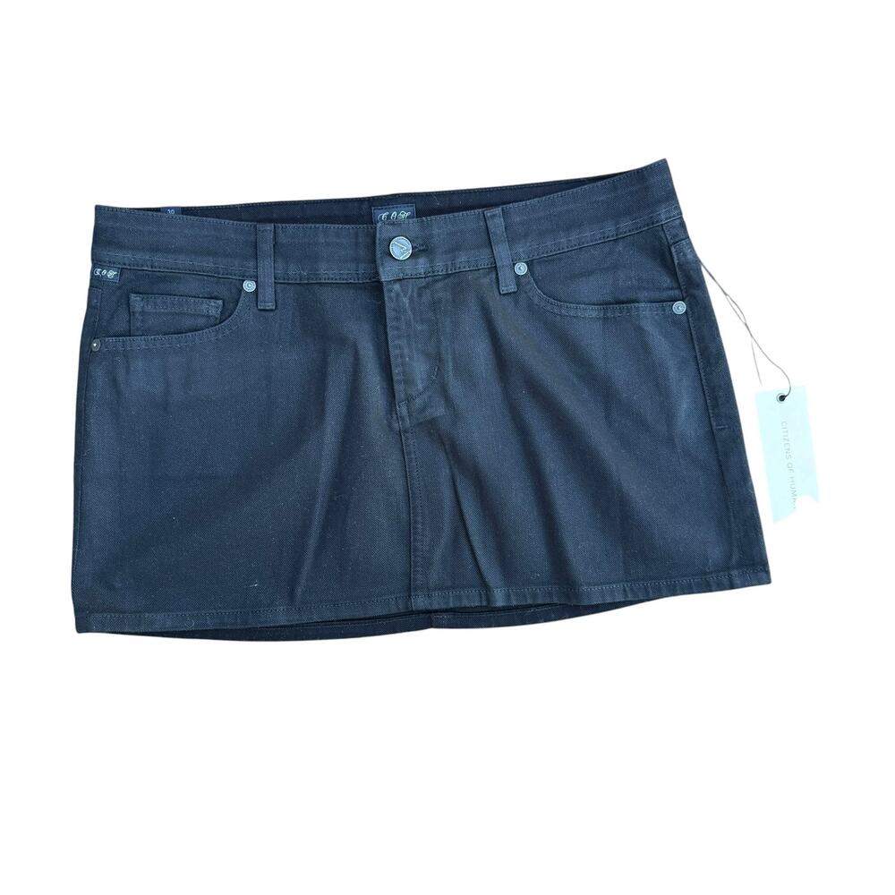 NWT Citizens of Humanity Waxed Black Mini Skirt 30